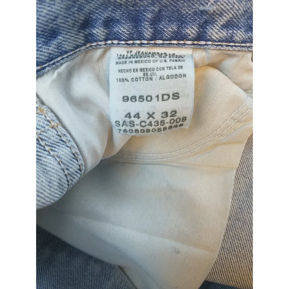 Wrangler Denim Blue Jeans Men's Size 42x31 Straight Leg Light Wash 96501DS Chore - Picture 15 of 16